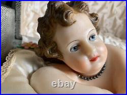 VINTAGE-WAX BABY JESUS-MUSIC BOX-AUTOMATON-by PANTALEONE-see VIDEO-WORKS