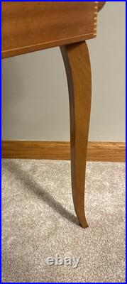 VNTG Italian Inlaid Marquetry Table Reuge Music Box Plays Fascination 16Wx17H