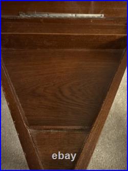 VNTG Italian Inlaid Marquetry Table Reuge Music Box Plays Fascination 16Wx17H