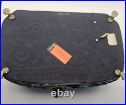 VNTG Italian Upholstered Jewelry REUGE Music Box Plays Love Story Lock & Key