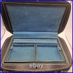 VNTG Italian Upholstered Jewelry REUGE Music Box Plays Love Story Lock & Key