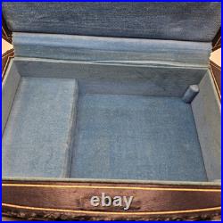 VNTG Italian Upholstered Jewelry REUGE Music Box Plays Love Story Lock & Key