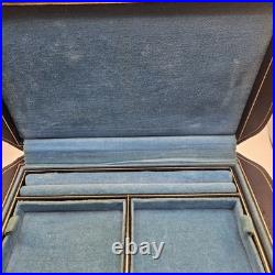 VNTG Italian Upholstered Jewelry REUGE Music Box Plays Love Story Lock & Key