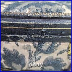 VNTG Italian Upholstered Jewelry REUGE Music Box Plays Love Story Lock & Key