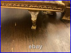 VTG 1920 Swiss Marble & Bronze Music Box Thorens Reuge Grand Piano Bronze Figure