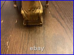 VTG 1920 Swiss Marble & Bronze Music Box Thorens Reuge Grand Piano Bronze Figure