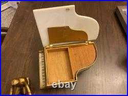 VTG 1920 Swiss Marble & Bronze Music Box Thorens Reuge Grand Piano Bronze Figure VTG 1920 Swiss Marble & Bronze Music Box Thorens Reuge Grand Piano Bronze Figure