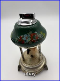 VTG 60's RUEGE Swiss Music Box Lighter Capodimonte Dancing Couple Carousel