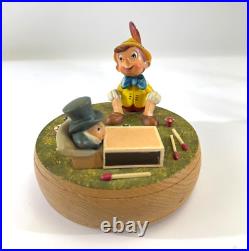 VTG Anri Reuge Wood Pinocchio & Jimmie Cricket Music Box Charity DS66