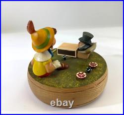 VTG Anri Reuge Wood Pinocchio & Jimmie Cricket Music Box Charity DS66