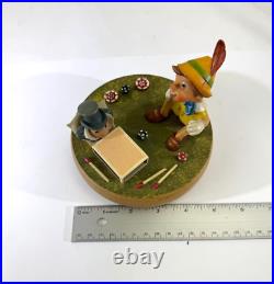 VTG Anri Reuge Wood Pinocchio & Jimmie Cricket Music Box Charity DS66