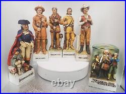 VTG Ceramic Decanter Music Box Lot of 7 Napoleon Soldiers Officers Black Watch