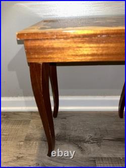 VTG Italian Rococo Style Satinwood Inlaid Marquetry Music Box Side Table WORKING