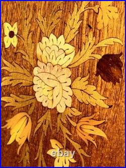 VTG Italian Rococo Style Satinwood Inlaid Marquetry Music Box Side Table WORKING