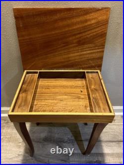 VTG Italian Rococo Style Satinwood Inlaid Marquetry Music Box Side Table WORKING