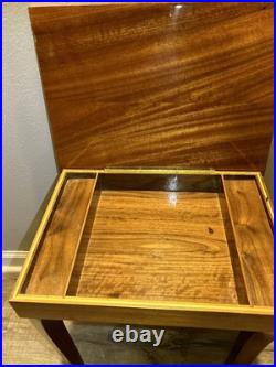 VTG Italian Rococo Style Satinwood Inlaid Marquetry Music Box Side Table WORKING