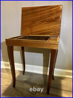 VTG Italian Rococo Style Satinwood Inlaid Marquetry Music Box Side Table WORKING