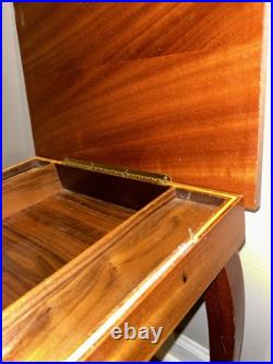 VTG Italian Rococo Style Satinwood Inlaid Marquetry Music Box Side Table WORKING