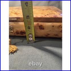 VTG Italian Sorrento Inlaid Burl Wood Musical Jewelry Box Mandolin Lute Motif