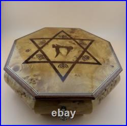 VTG Italy Judaica Star of David Inlay Music Box Reuge, Swiss