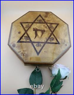 VTG Italy Judaica Star of David Inlay Music Box Reuge, Swiss