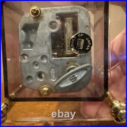 VTG Japanese Ballerina Dancing Couple Music Box With Clear Dome & Gold Accents