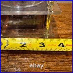 VTG Japanese Ballerina Dancing Couple Music Box With Clear Dome & Gold Accents