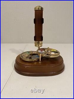 VTG Lefton Kaleidoscope Music Box Stained Glass Brass Wood Works Song Unknown