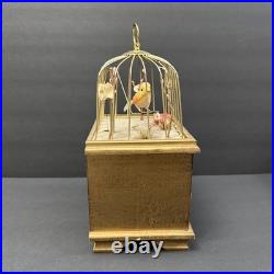 VTG Mechanical Animated Singing Bird Musical Jewelry Drawer Brass/Wood Working