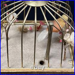 VTG Mechanical Animated Singing Bird Musical Jewelry Drawer Brass/Wood Working