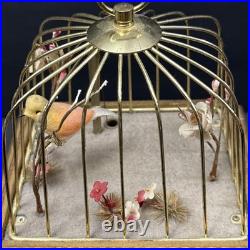 VTG Mechanical Animated Singing Bird Musical Jewelry Drawer Brass/Wood Working