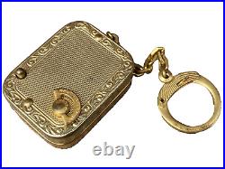 VTG REUGE STE CROIX MINI MUSIC BOX KEYCHAIN w PICTURE FRAME WoRkS