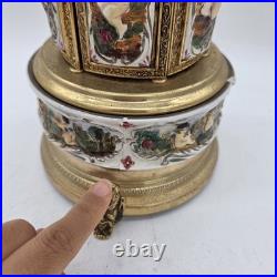 VTG Reuge Capodimonte Italy Cherub Music Carousel Cigarette/Lipstick Holder READ