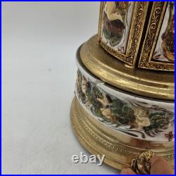 VTG Reuge Capodimonte Italy Cherub Music Carousel Cigarette/Lipstick Holder READ