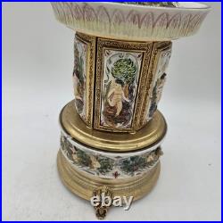 VTG Reuge Capodimonte Italy Cherub Music Carousel Cigarette/Lipstick Holder READ