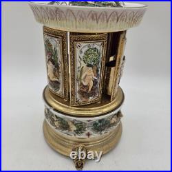 VTG Reuge Capodimonte Italy Cherub Music Carousel Cigarette/Lipstick Holder READ