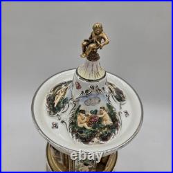VTG Reuge Capodimonte Italy Cherub Music Carousel Cigarette/Lipstick Holder READ