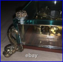 VTG Reuge Glass Music Box Dolphin Legs Geschichten aus dem Wienerwald Blaue Dona