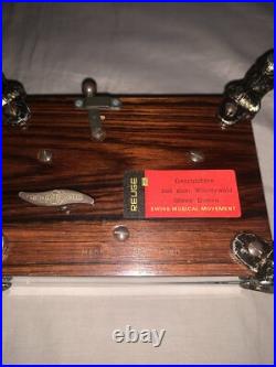 VTG Reuge Glass Music Box Dolphin Legs Geschichten aus dem Wienerwald Blaue Dona