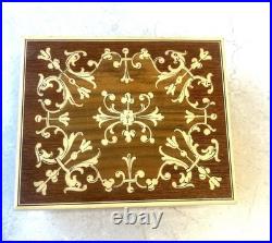 VTG Reuge Swiss Inlaid Wood Jewelry Music Box WORKS Made In Switzerland PRISTINE