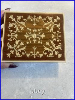 VTG Reuge Swiss Inlaid Wood Jewelry Music Box WORKS Made In Switzerland PRISTINE
