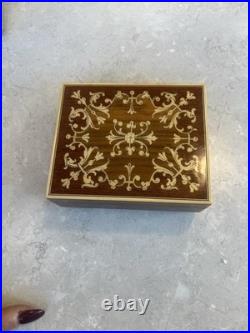VTG Reuge Swiss Inlaid Wood Jewelry Music Box WORKS Made In Switzerland PRISTINE