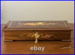 VTG Sorrento Italian Wood Musical Jewelry Box Claire De Lune Swiss Reuge 17