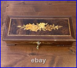 VTG Sorrento Italian Wood Musical Jewelry Box Claire De Lune Swiss Reuge 17