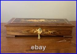 VTG Sorrento Italian Wood Musical Jewelry Box Claire De Lune Swiss Reuge 17