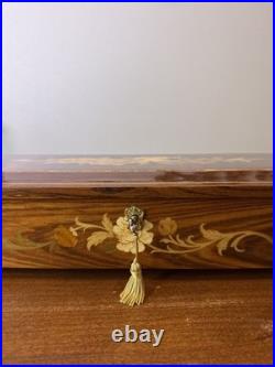 VTG Sorrento Italian Wood Musical Jewelry Box Claire De Lune Swiss Reuge 17