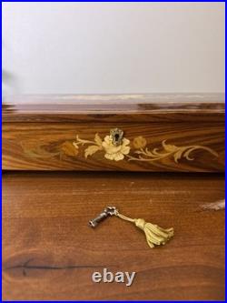 VTG Sorrento Italian Wood Musical Jewelry Box Claire De Lune Swiss Reuge 17