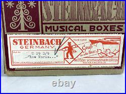 VTG Steinbach German Wood Music Box Swiss Thorens Wendt Kuhn Angels In Orig Box