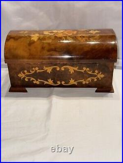 VTG Swiss Reuge Music/Jewlery Box Hand Inlaid Made In St Croix Switzerland