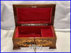 VTG Swiss Reuge Music/Jewlery Box Hand Inlaid Made In St Croix Switzerland